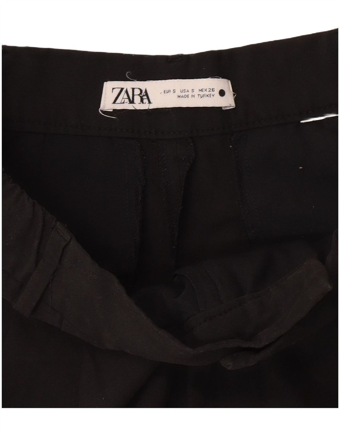 ZARA Γυναικείο Παντελόνι με Καρφωτό Cropped Small W26 L25 Μαύρο