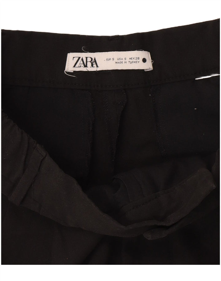 ZARA Γυναικείο Παντελόνι με Καρφωτό Cropped Small W26 L25 Μαύρο