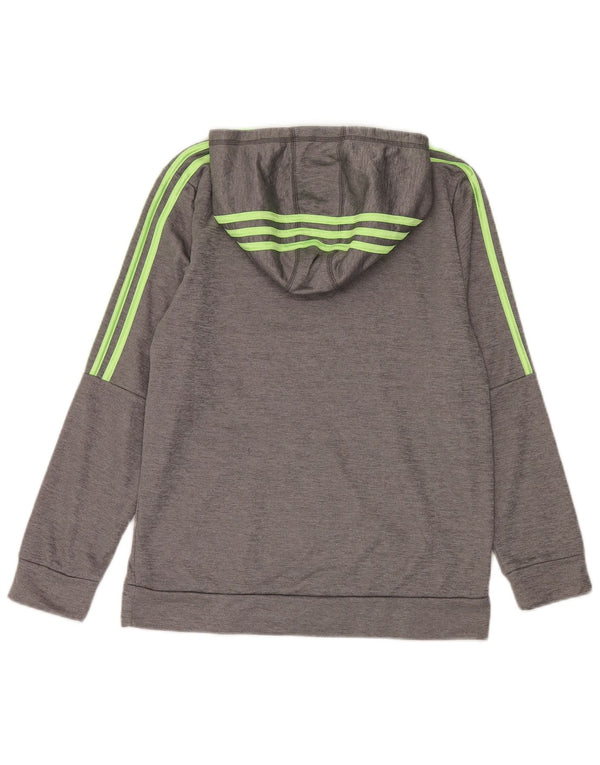 Adidas Boys Graphic Hoodie Jumper 15-16 Years XL  Grey Polyester