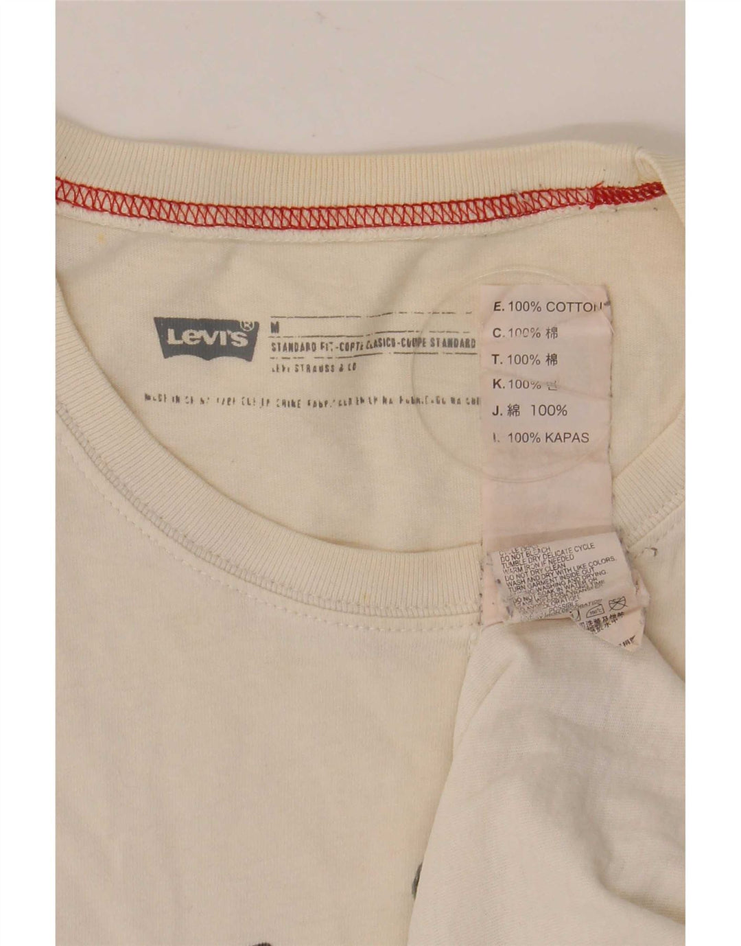 Ανδρικό μπλουζάκι Levi's Standard Fit Graphic Μπλουζάκι από μεσαίο λευκό βαμβάκι