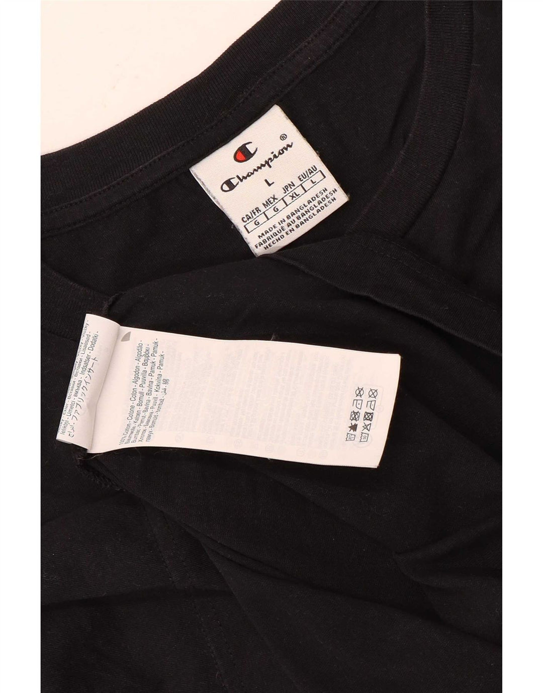 Ανδρικό γραφικό T-Shirt Champion Top μεγάλο μαύρο βαμβακερό