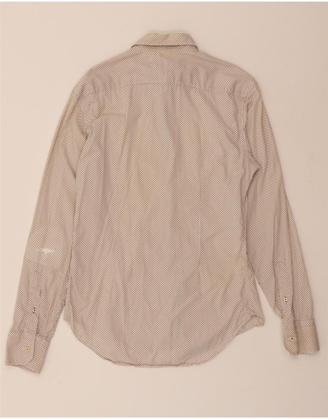 ZARA Mens Shirt Medium Beige Spotted Cotton Vintage Zara and Second-Hand Zara from Messina Hembry 