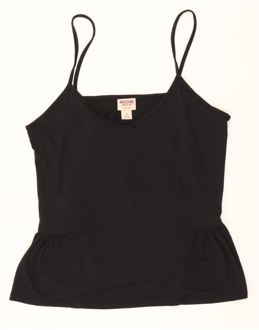 MOSSIMO Womens Cami Top UK 10 Small Black Rayon Vintage Mossimo and Second-Hand Mossimo from Messina Hembry 