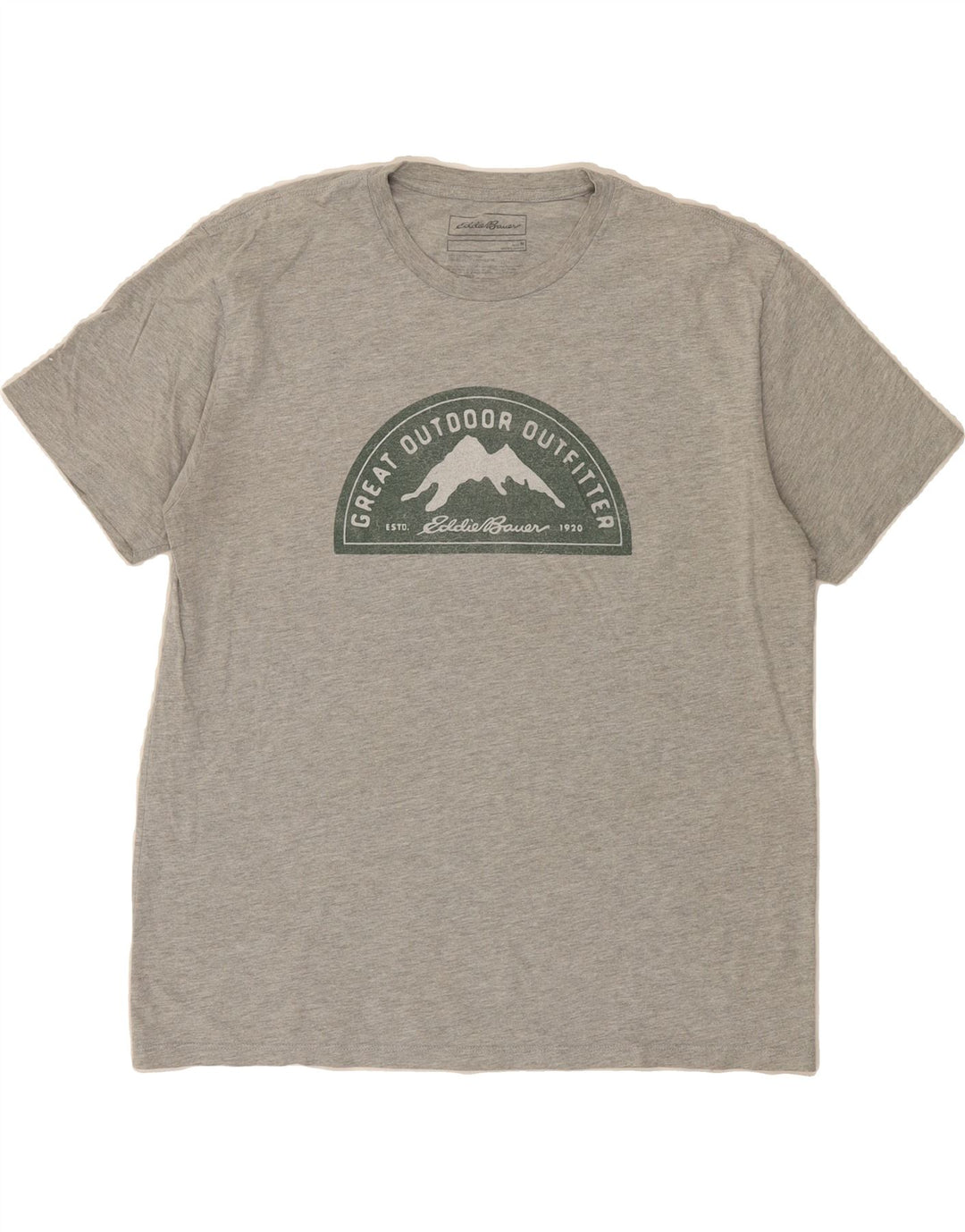 EDDIE BAUER Mens Graphic T-Shirt Top Medium Grey Cotton Vintage Eddie Bauer and Second-Hand Eddie Bauer from Messina Hembry 