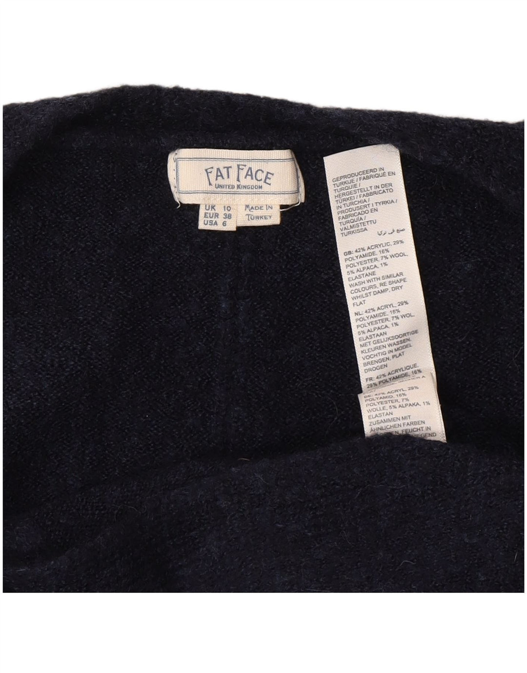 Fat Face Γυναικείο πουλόβερ με ανοιχτή ζακέτα UK 10 Small Navy Blue