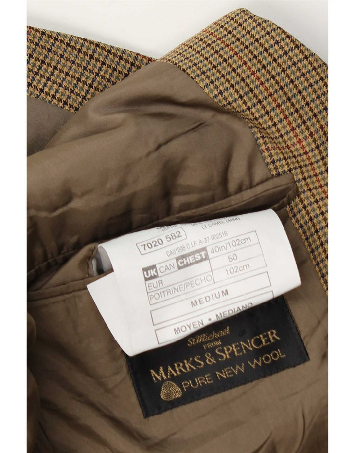 Marks & Spencer Ανδρικό μπλέιζερ με 2 κουμπιά μπουφάν UK 40 Medium Beige Houndstooth