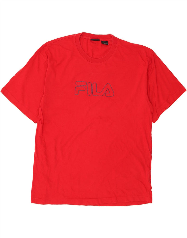 FILA Mens Graphic T-Shirt Top 2XL Red Vintage Fila and Second-Hand Fila from Messina Hembry 
