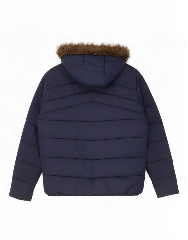 Jack & Jones Ανδρικό μπουφάν με κουκούλα UK 40 Large Navy Blue Polyester