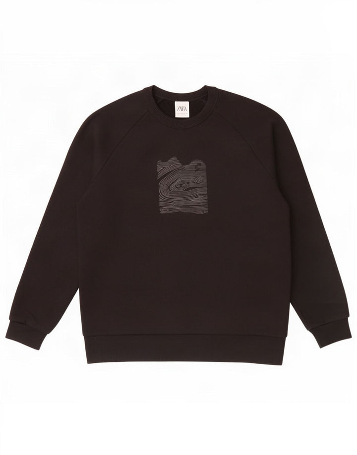 Ανδρικό γραφικό φούτερ Zara Jumper Μεσαίο μαύρο βαμβακερό