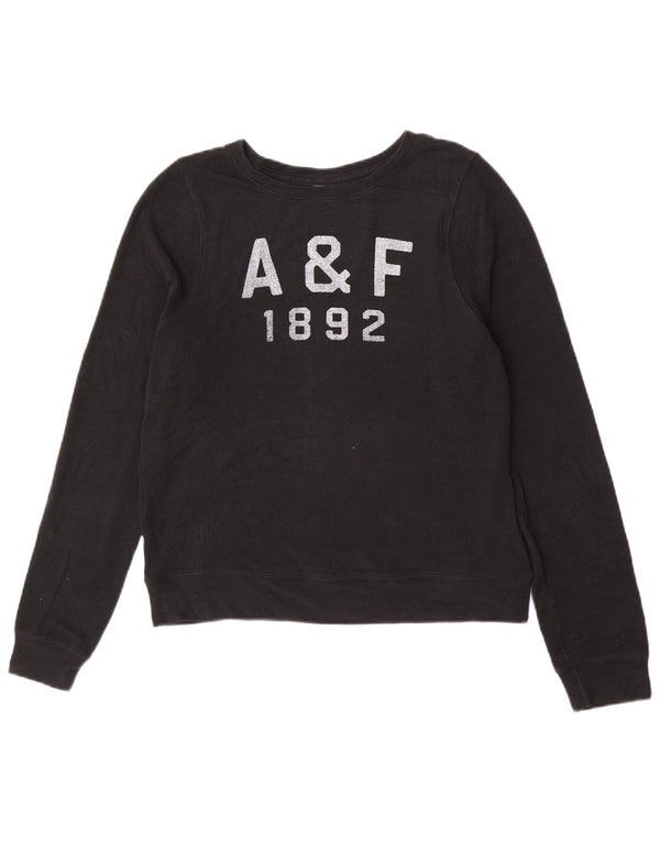 Γυναικείο γραφικό φούτερ Abercrombie & Fitch Jumper UK 10 Small Black