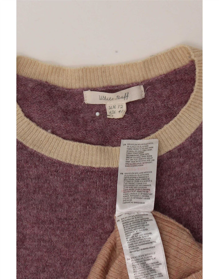 White Stuff Γυναικείο πουλόβερ με λαιμόκοψη UK 12 Medium Purple Colourblock