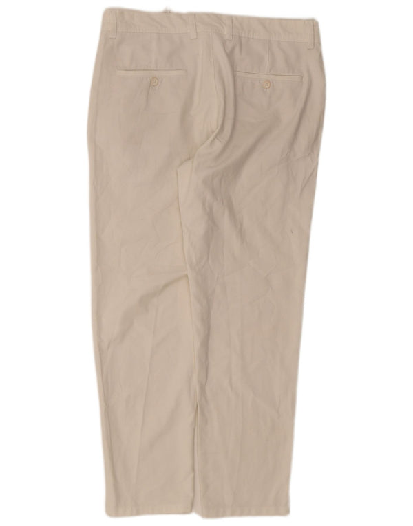Zara Ανδρικό ίσιο παντελόνι Chino EU 42 Large W32 L28 Λευκό πολυεστέρα