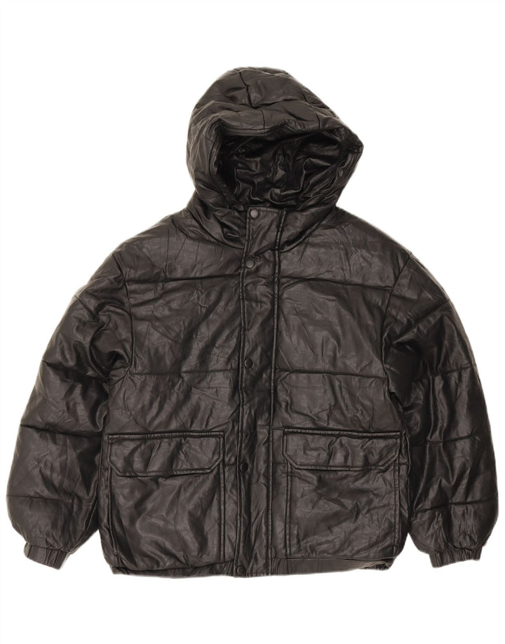 Zara Boys Hooded Jacket 11-12 Years Black Polyester