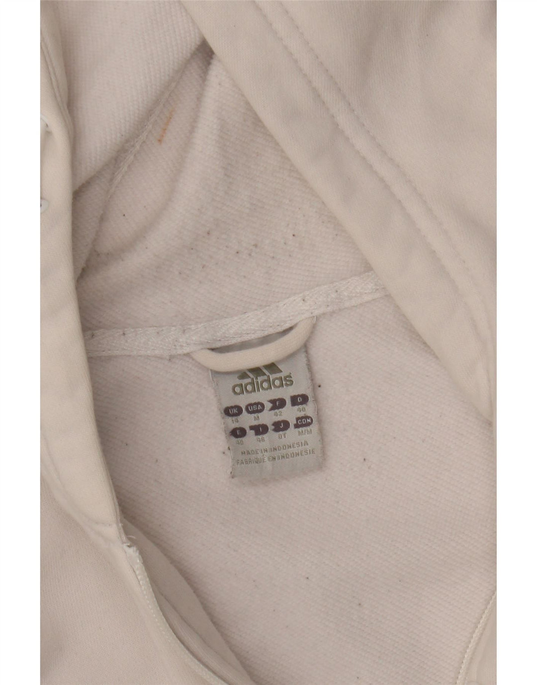 Γυναικείο πουλόβερ με κουκούλα με φερμουάρ Adidas UK 14 Medium Off White