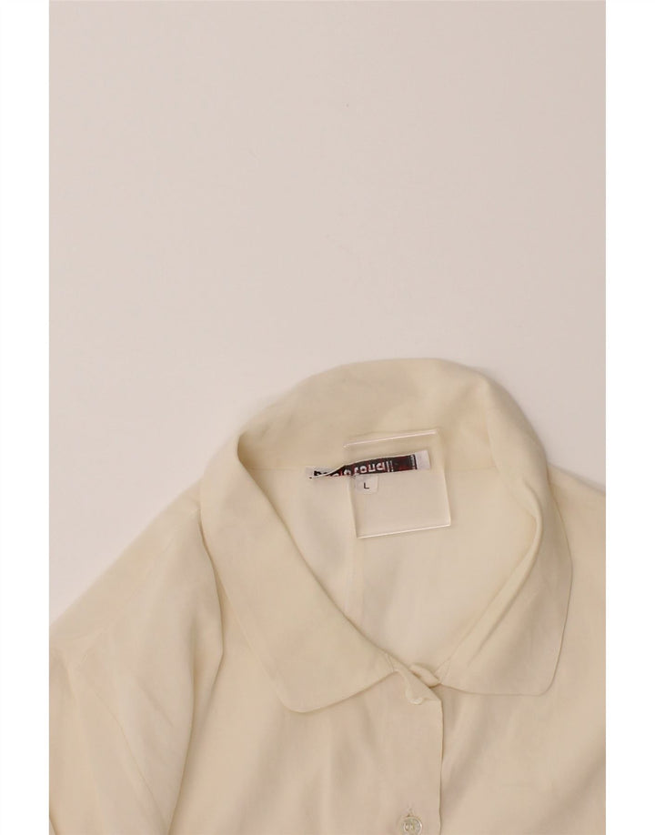 VINTAGE Womens Shirt Blouse UK 16 Large Off White Vintage Vintage and Second-Hand Vintage from Messina Hembry 