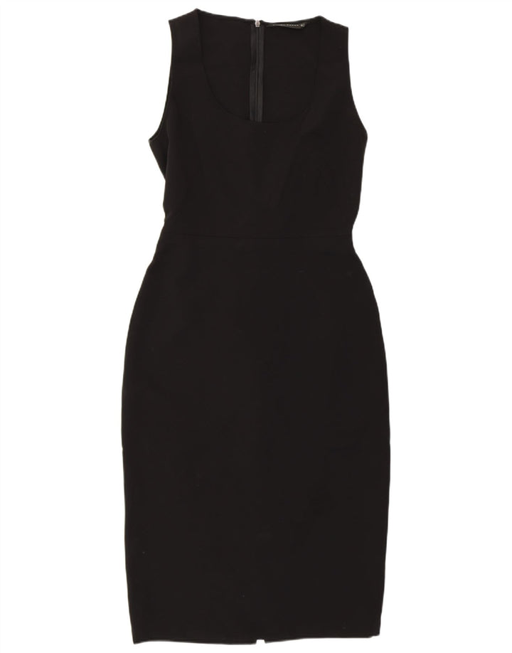 Zara Γυναικείο Αμάνικο Bodycon Φόρεμα UK 12 Medium Μαύρο Πολυεστέρας