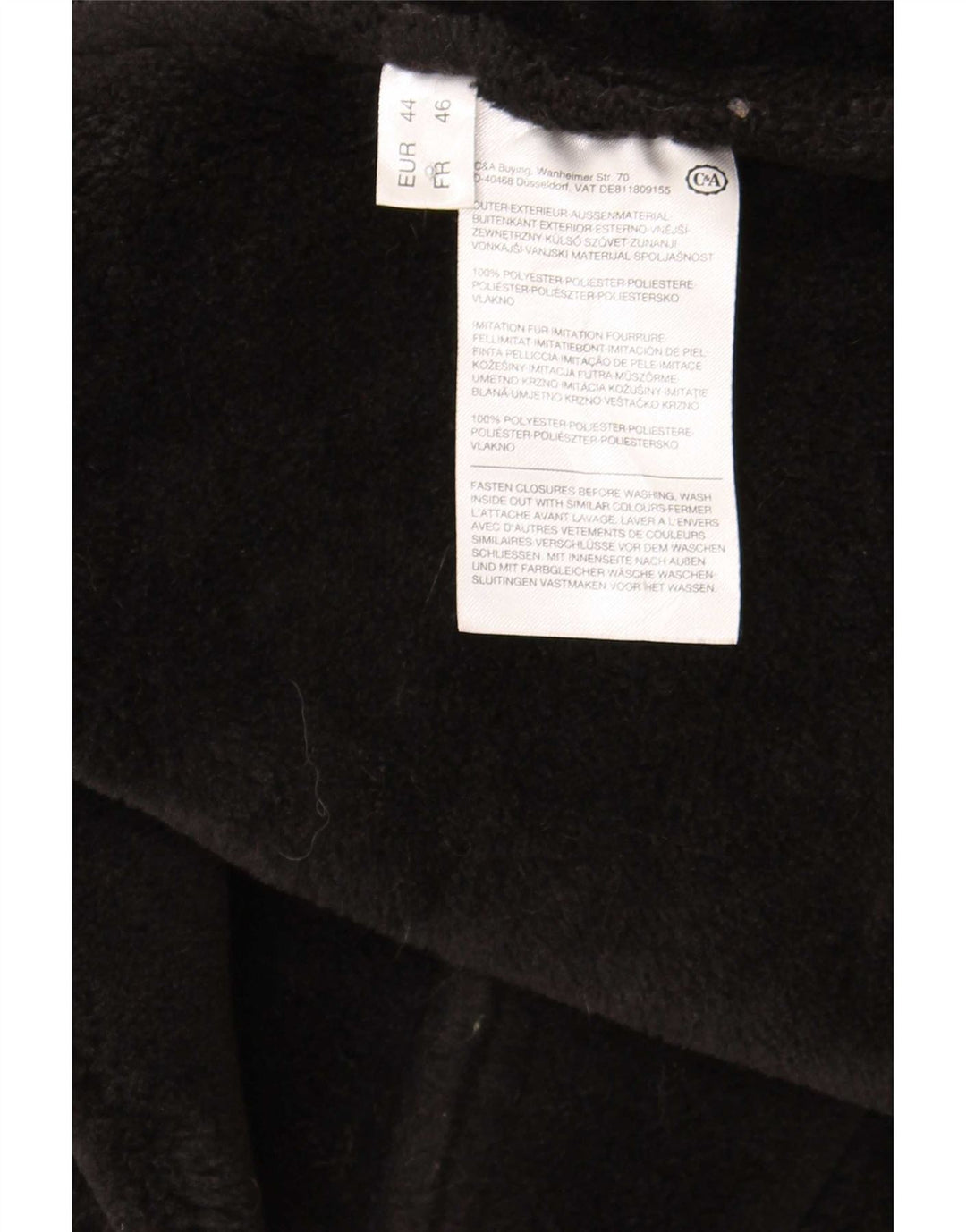 C&A Γυναικείο Sherpa Faux Leather Biker Jacket EU 44 XL Μαύρο Πολυεστέρας