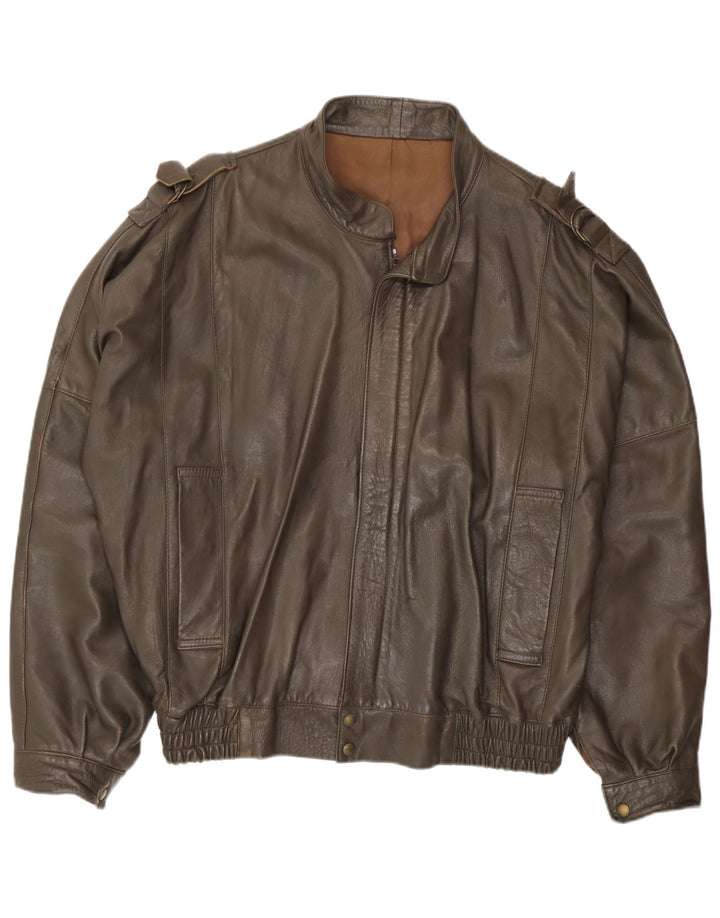 Vintage Ανδρικό Δερμάτινο Μπουφάν IT 52 XL Καφέ Δερμάτινο