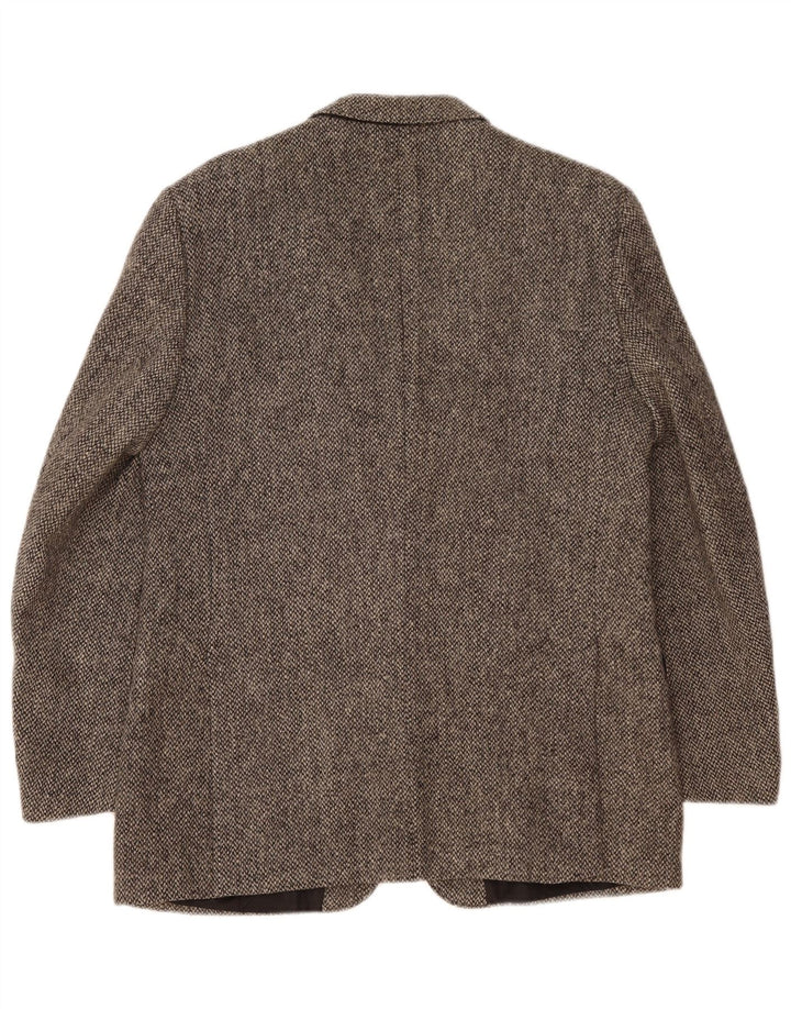 Harris Tweed Ανδρικό μπουφάν μπλέιζερ με κανονική εφαρμογή με 2 κουμπιά EU 40 μεγάλο γκρι μαλλί