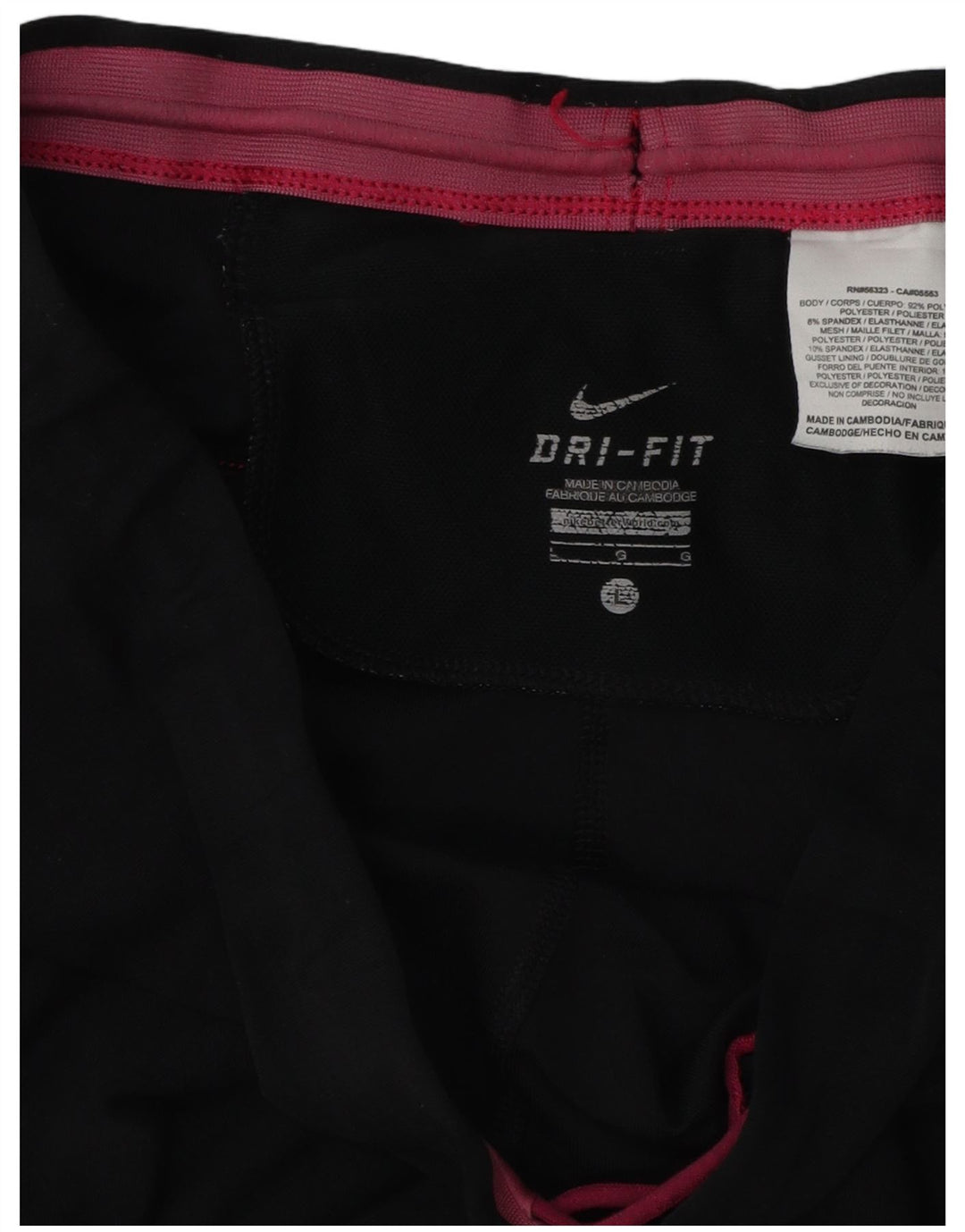 Γυναικεία NIKE Dri Fit Capri φόρμα παντελόνια UK 16 Large Black Colourblock