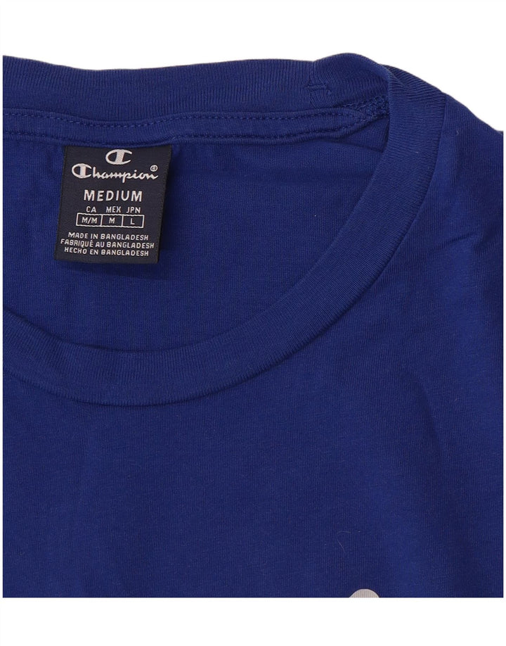Ανδρικό γραφικό T-Shirt Champion Top από μεσαίο μπλε βαμβακερό