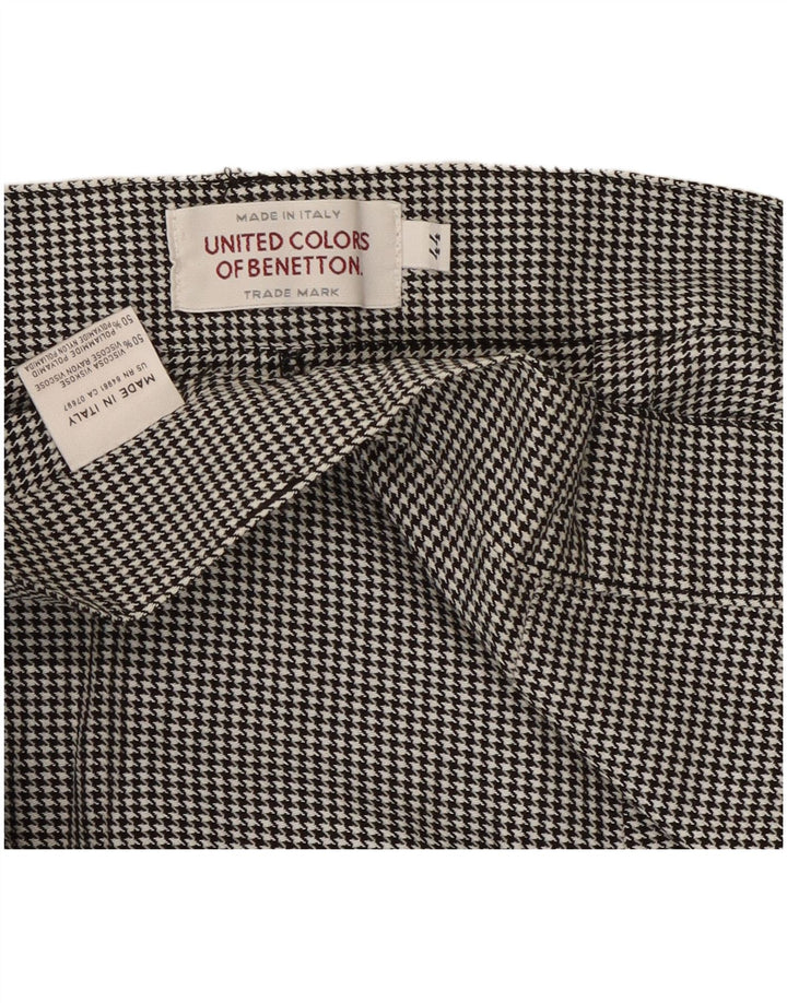 Γυναικείο Casual Παντελόνι Benetton IT 44 Medium W28 L30 Black Houndstooth