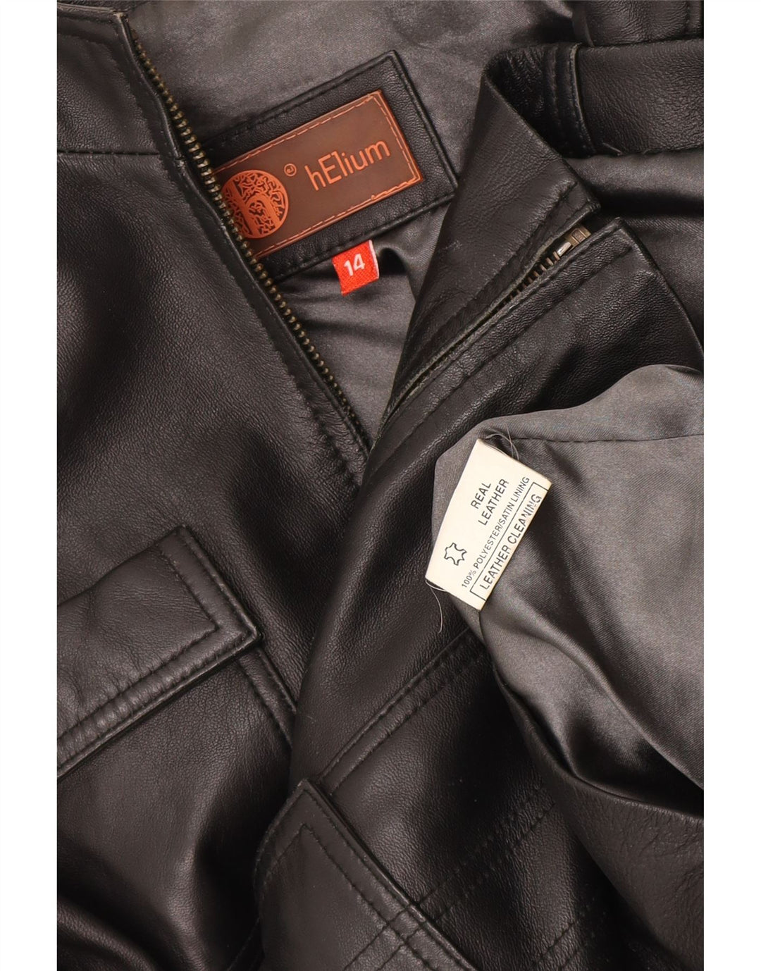 Helium Γυναικείο Military Leather Jacket UK 14 Medium Black
