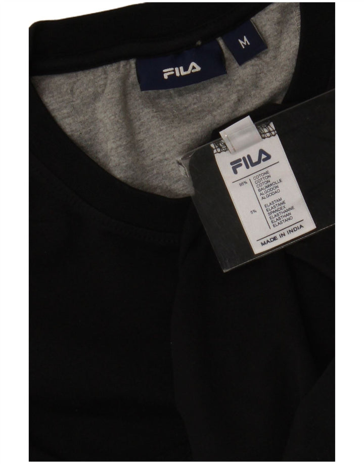 Ανδρικό T-Shirt Fila Top μεσαίο μαύρο βαμβακερό