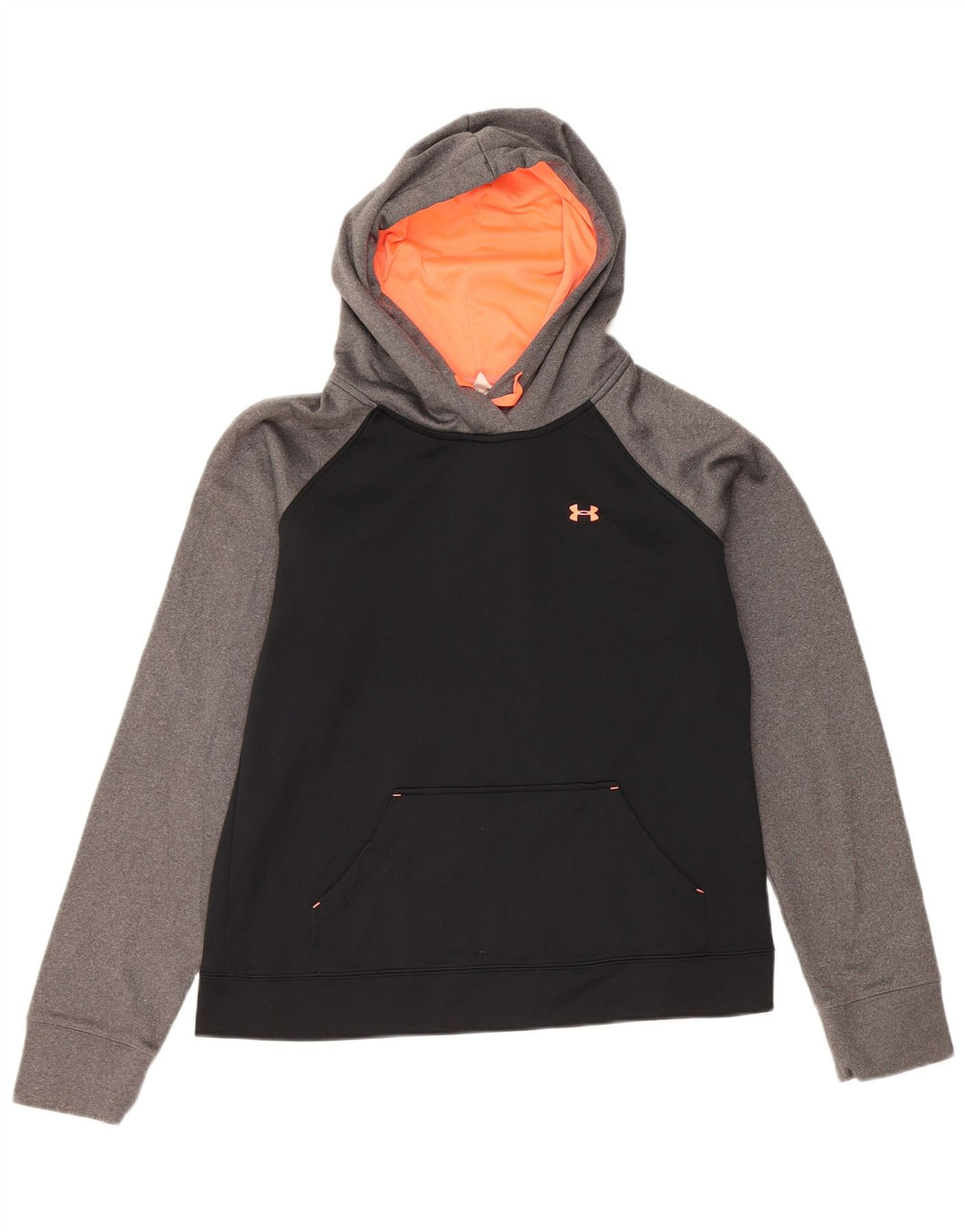 Under Armour Womens Hoodie Jumper UK 14 Medium Black Colourblock Πολυεστέρας