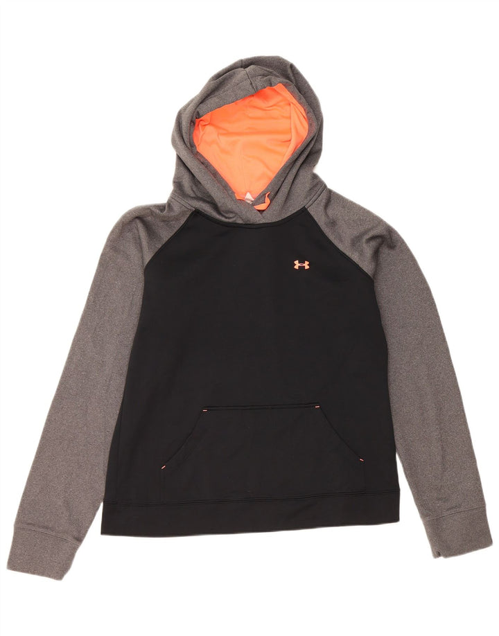 Under Armour Womens Hoodie Jumper UK 14 Medium Black Colourblock Πολυεστέρας