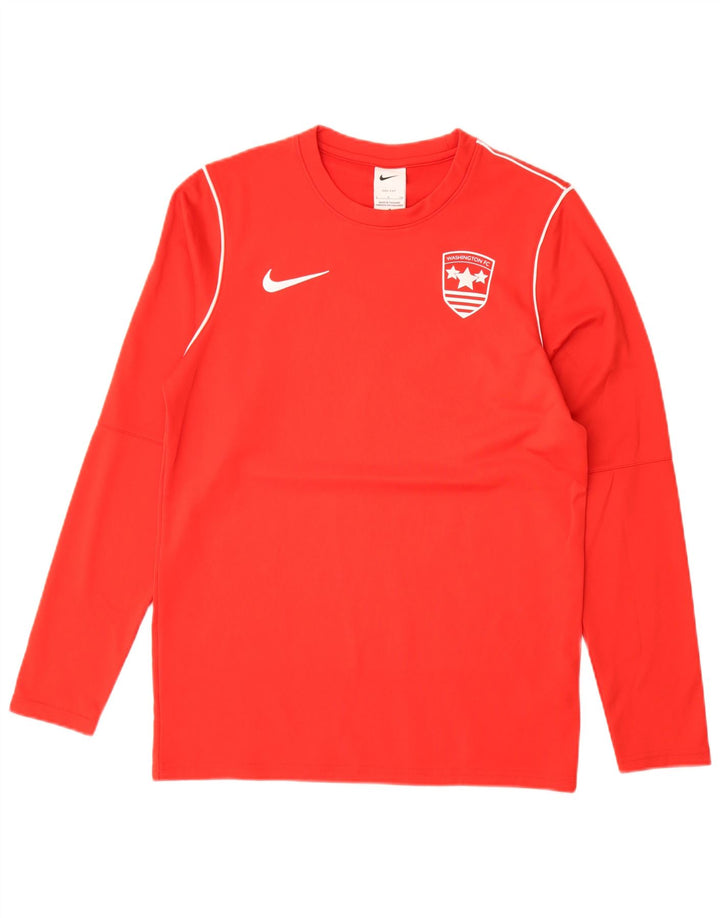 Nike Mens Washington F.C. Τοπ μακρυμάνικο μικρό κόκκινο πολυεστέρα
