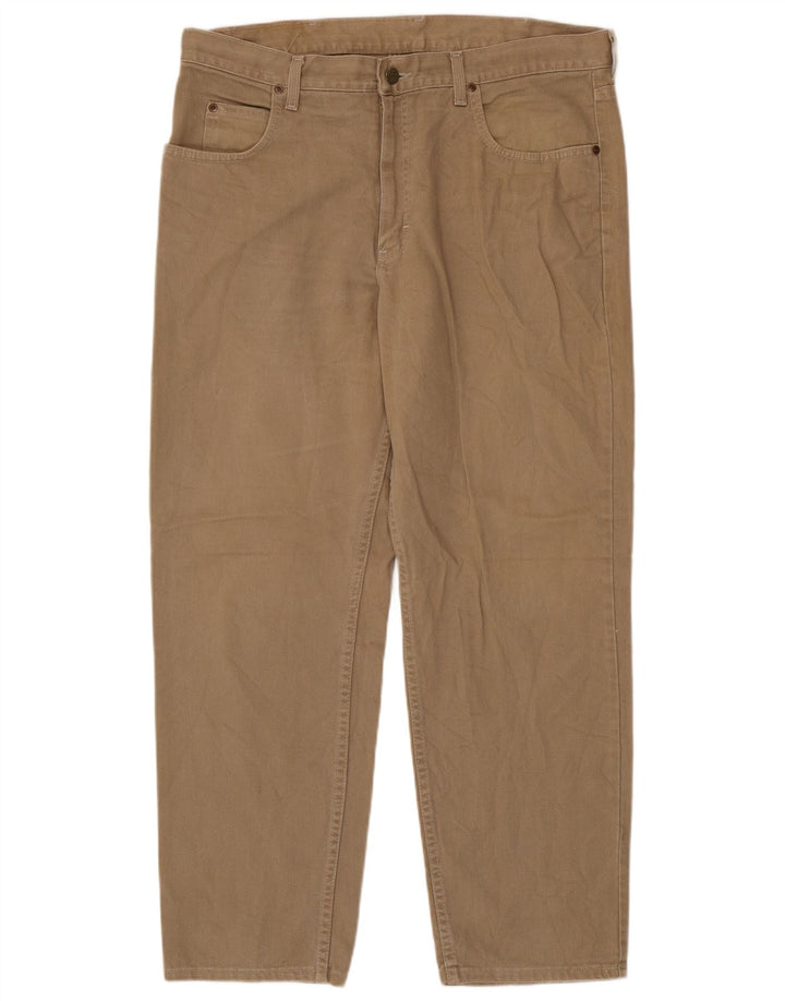 Lee Mens Tapered Jeans W38 L30 Καφέ Βαμβακερό