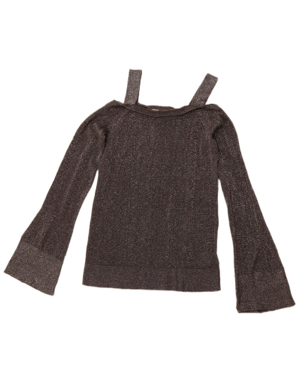 MICHAEL KORS Γυναικεία Off Shoulder Μπλούζα UK 6 XS Γκρι βαμβακερό