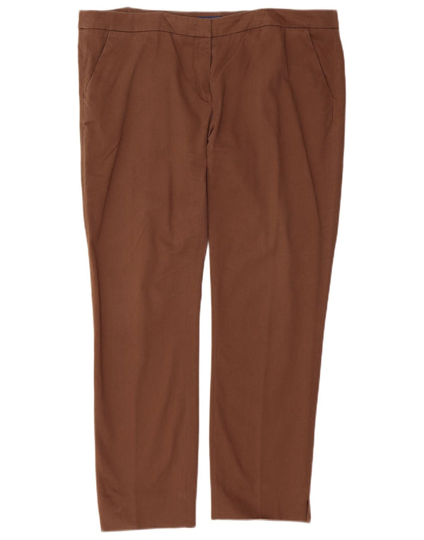 Trussardi γυναικείο ίσιο παντελόνι Chino IT 52 2XL W40 L28 Καφέ βαμβακερό