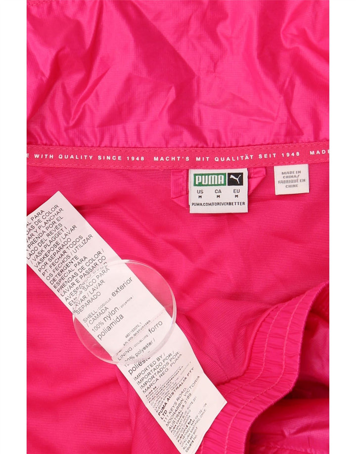 PUMA Γυναικεία φόρμα υπερμεγέθης φόρμας κορυφαίο μπουφάν UK 14 Medium Pink Nylon