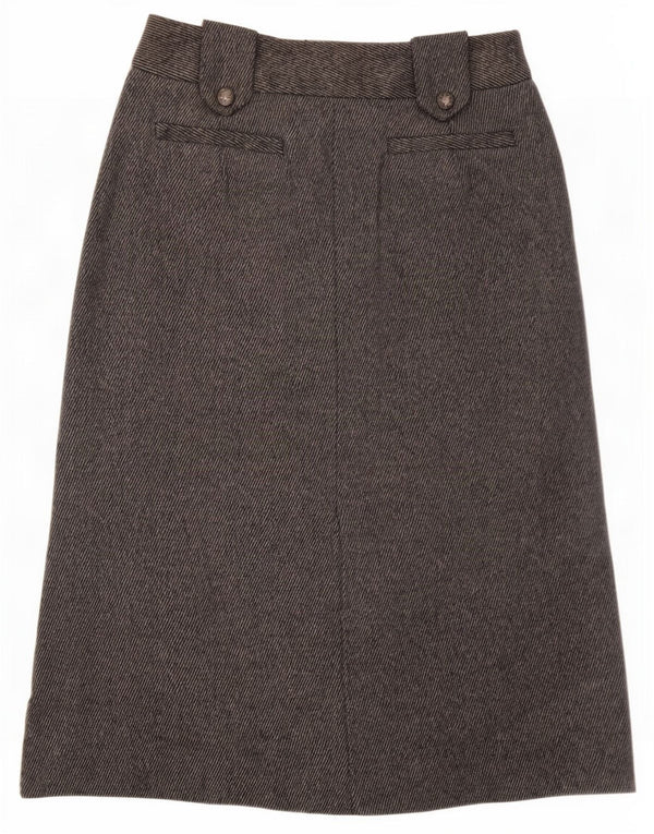 Zara Γυναικεία ψηλόμεση A-Line φούστα EU 36 XS W26 Grey Pinstripe Polyester