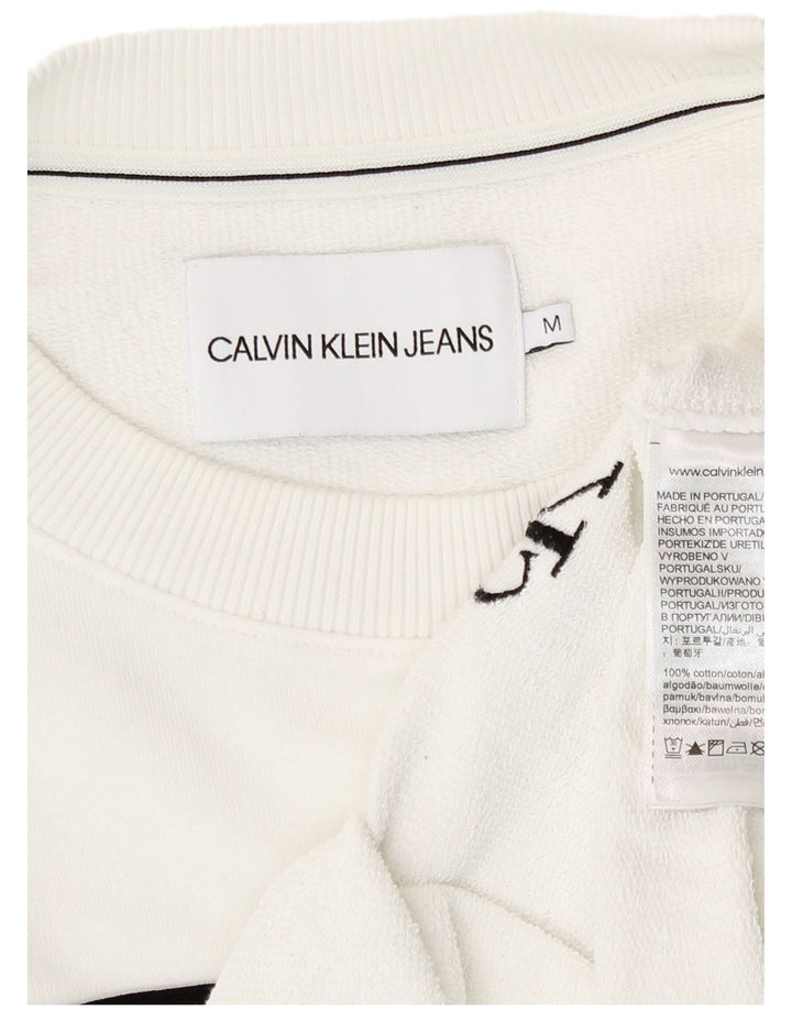 Γυναικεία φούτερ Calvin Klein Crop Jumper UK 14 Medium White ριγέ
