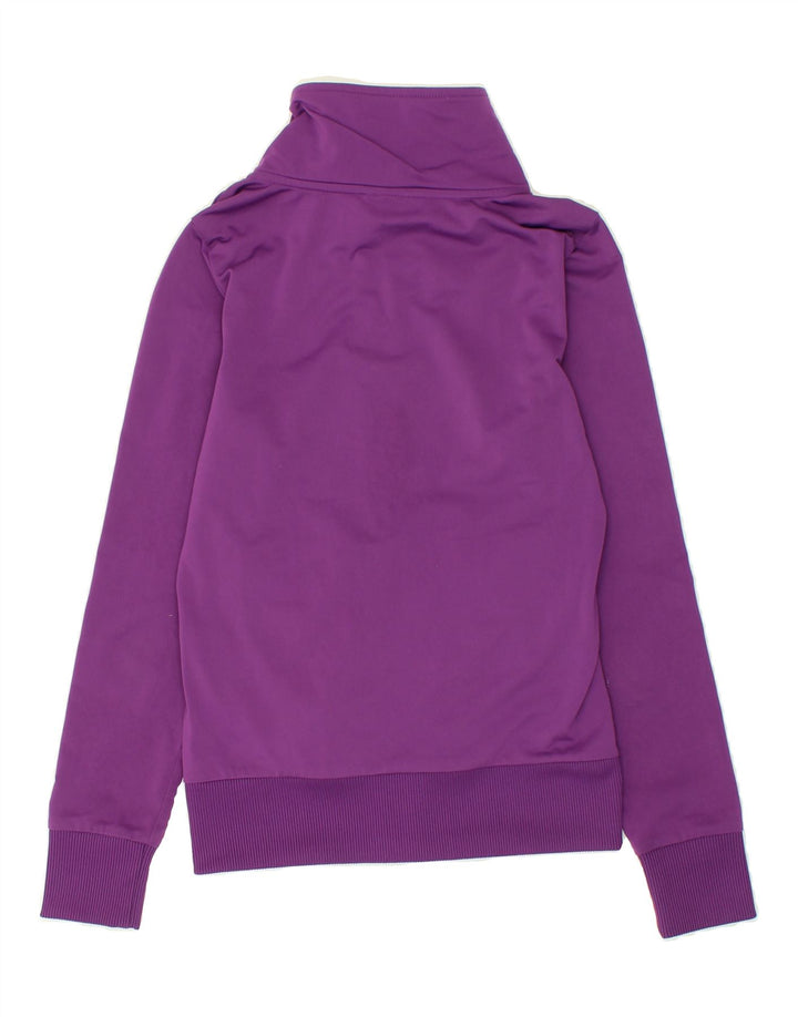 PUMA Womens Graphic Tracksuit Top Jacket UK 8 Small Purple Polyester | Vintage Puma | Thrift | Second-Hand Puma | Used Clothing | Messina Hembry 