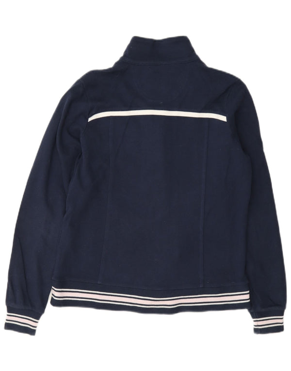 Champion Womens Easy Fit Top Jacket UK 10 Small Navy Blue Cotton