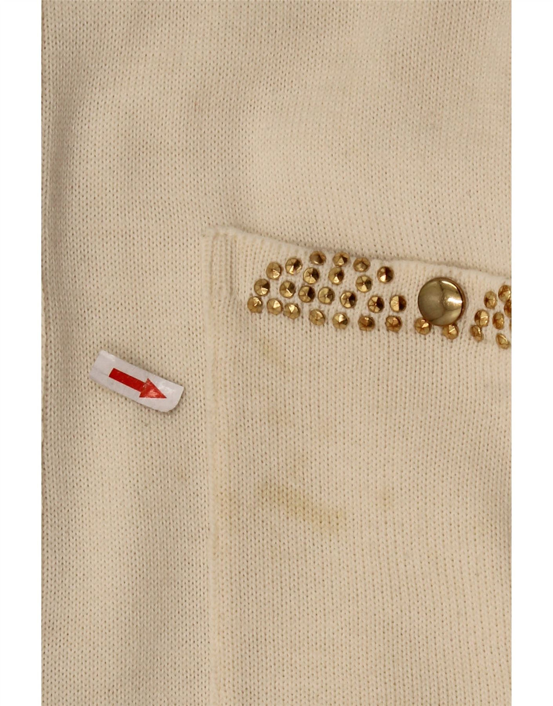 CIRO ESPOSITO Γυναικείο πλεκτό πουκάμισο μπλούζα UK 14 Large Off White Wool