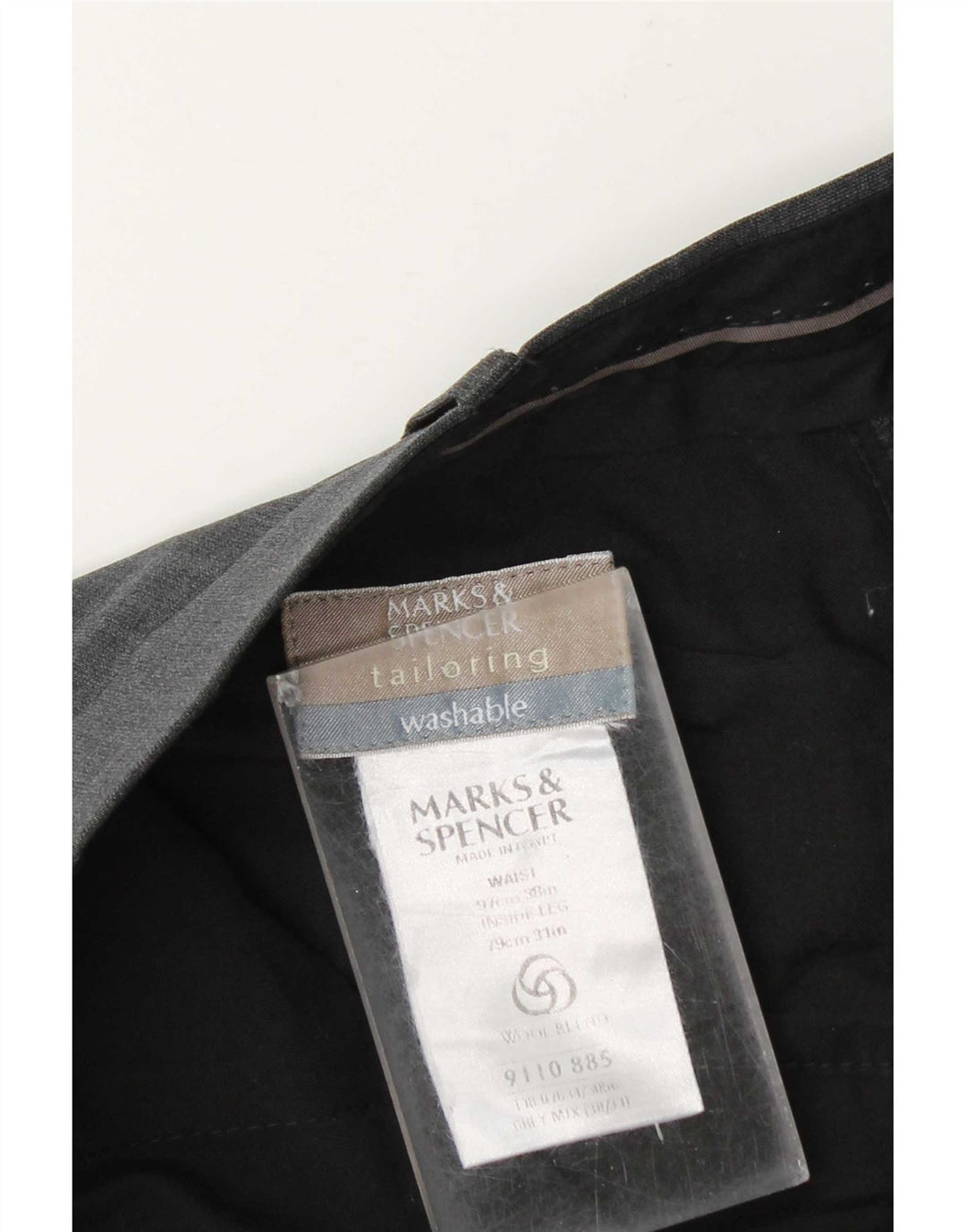 Ανδρικό παντελόνι με φόρμα Marks & Spencer W38 L31 Grey Polyester