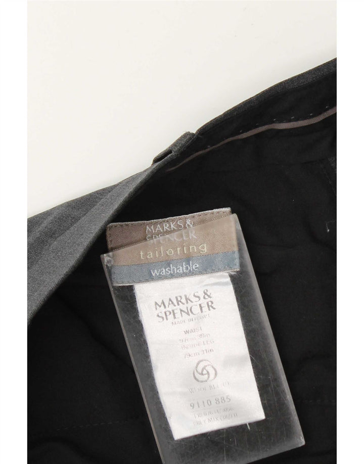 Ανδρικό παντελόνι με φόρμα Marks & Spencer W38 L31 Grey Polyester