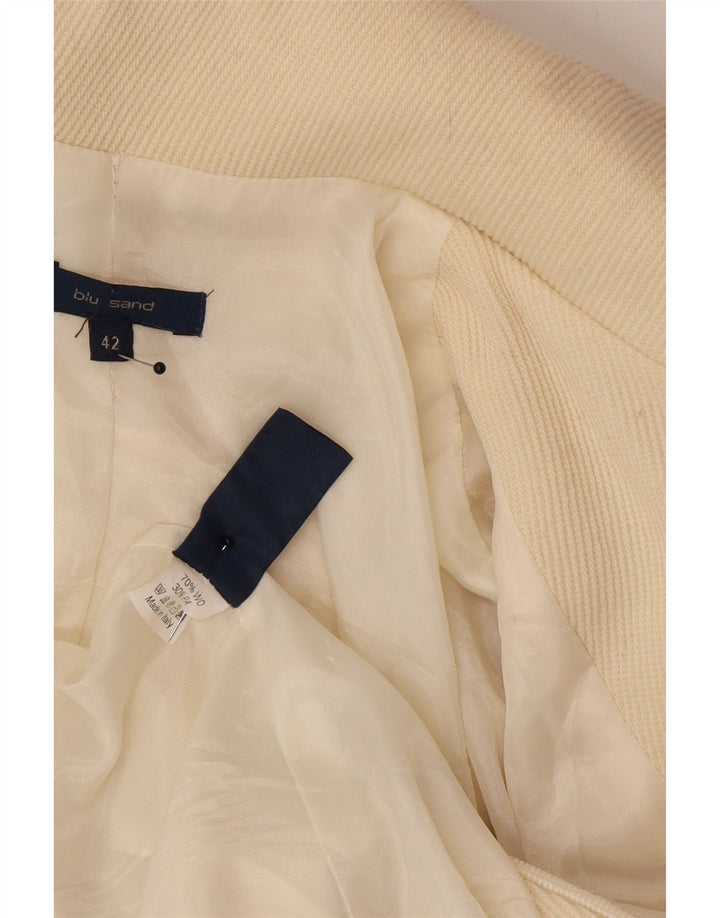 Vintage Γυναικείο Πανωφόρι IT 42 Medium Off White Wool Classic