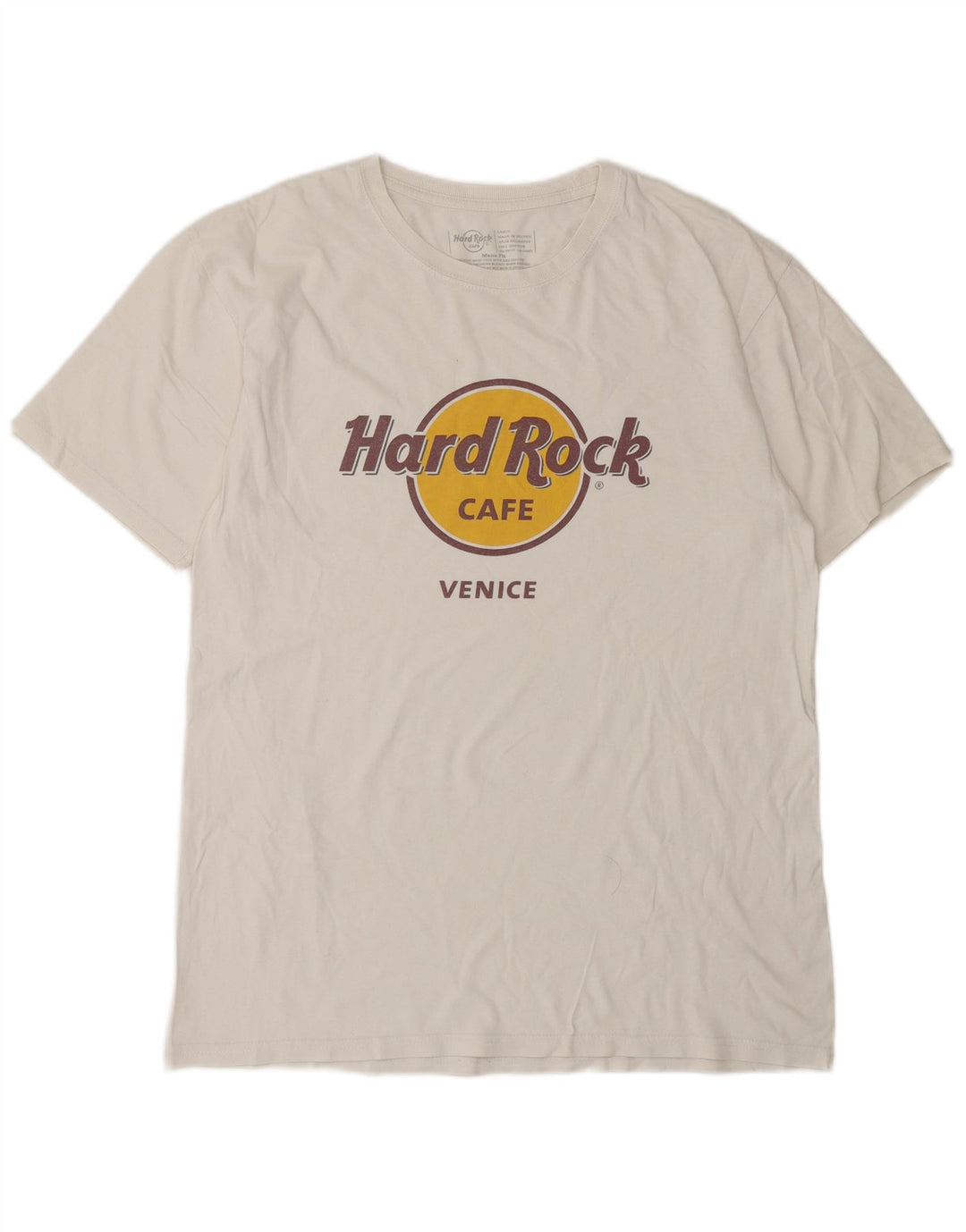 HARD ROCK CAFE Ανδρικό γραφικό μπλουζάκι Venice Top μεγάλο λευκό βαμβακερό