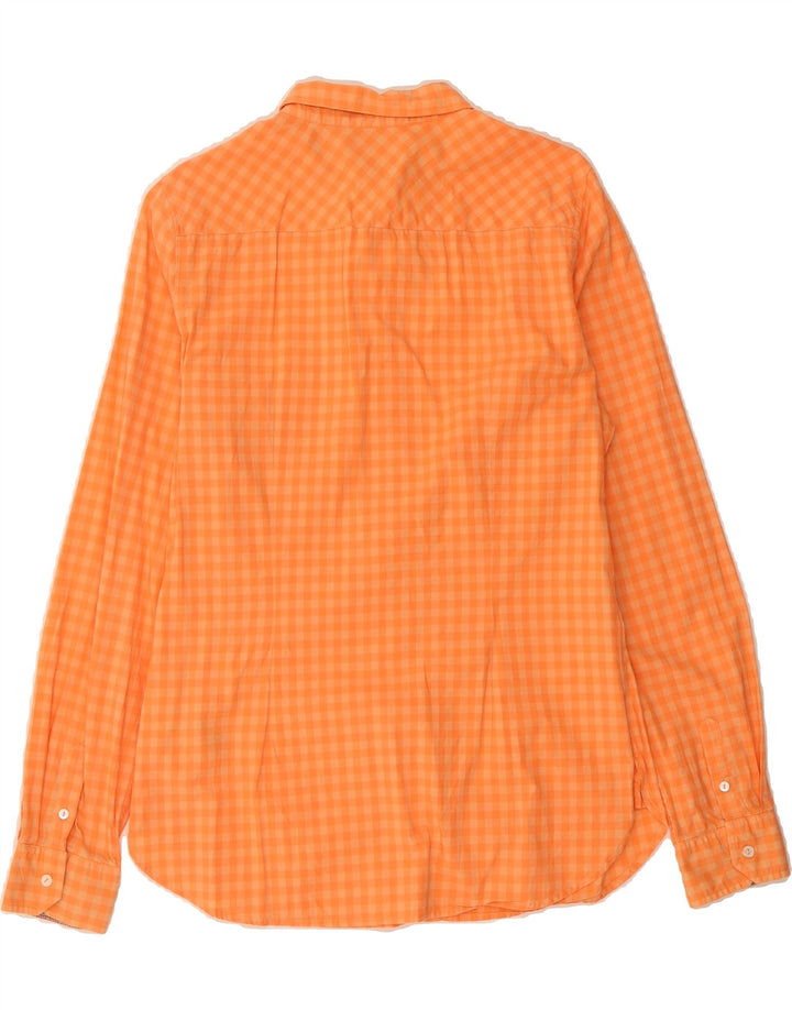 TOMMY HILFIGER Womens Fitted Shirt US 10 Large Orange Check Cotton Vintage Tommy Hilfiger and Second-Hand Tommy Hilfiger from Messina Hembry 