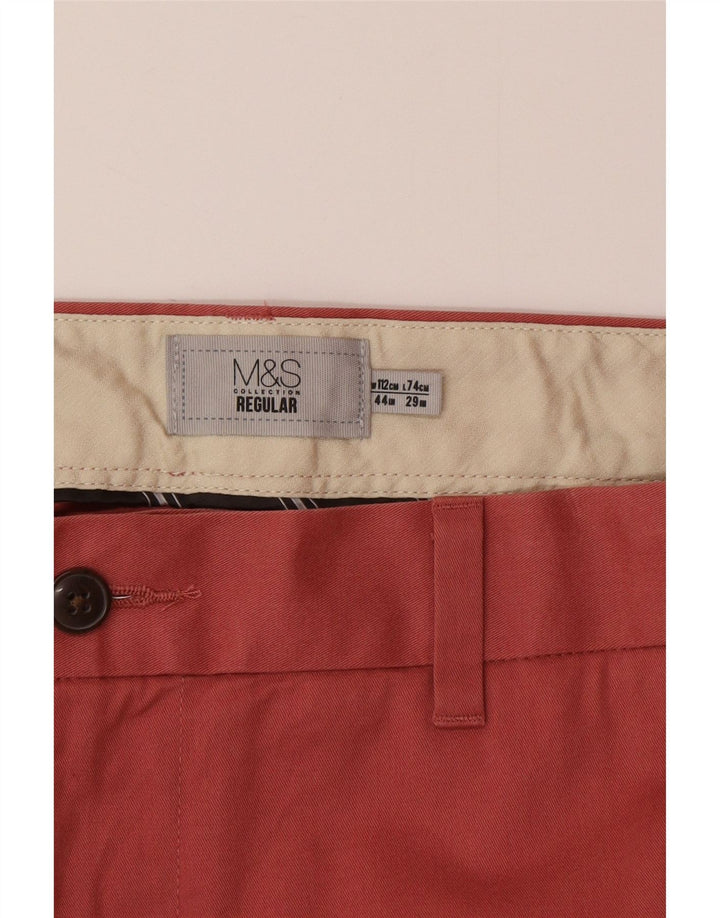 Ανδρικό παντελόνι Chino Marks & Spencer Regular W44 L29 Ροζ βαμβακερό