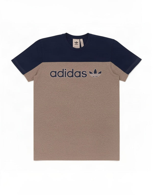 Ανδρικό γραφικό T-Shirt Adidas Top Medium Grey Colourblock Βαμβακερό