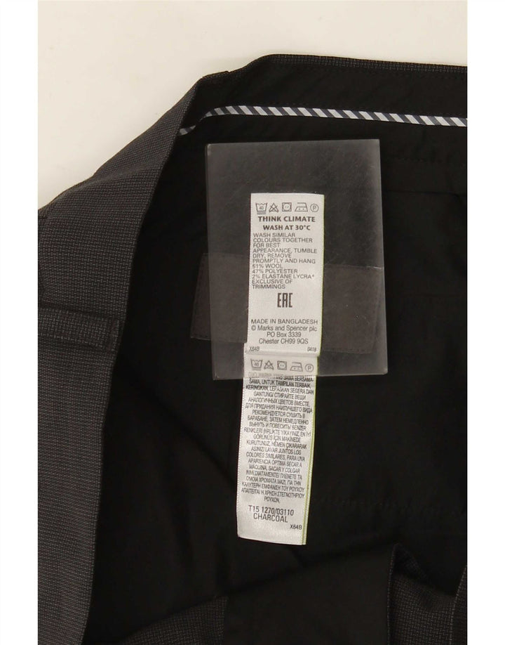 Ανδρικό ίσιο παντελόνι Marks & Spencer W38 L31 Γκρι μαλλί