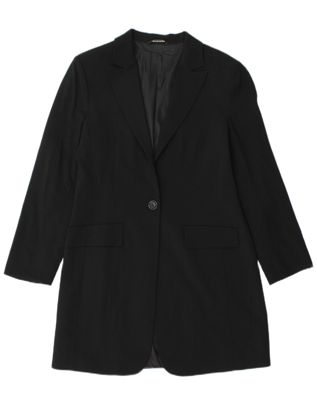 Vintage Γυναικείο Longline Μπουφάν 1 Κουμπί Blazer IT 46 Large Μαύρο