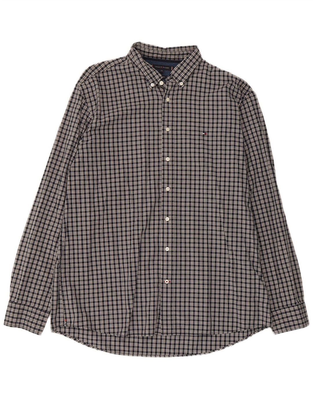 Tommy Hilfiger Ανδρικό πουκάμισο κανονικής εφαρμογής 2XL γκρι βαμβακερό